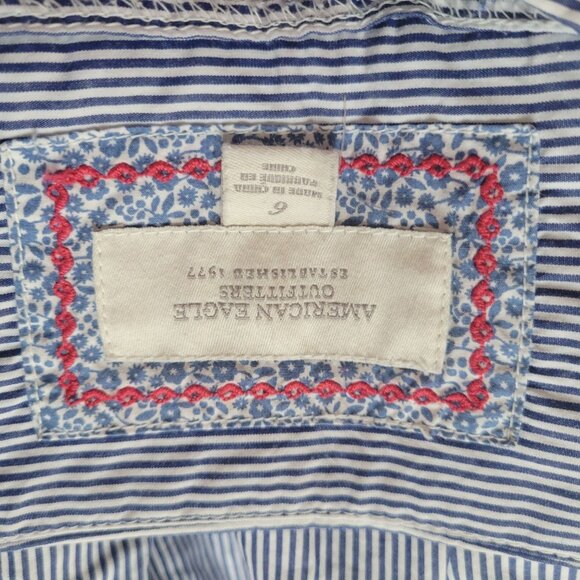 American Eagle Outfitters Blue & White Striped Womens Skirt sz 6 - Picture 3 of 5